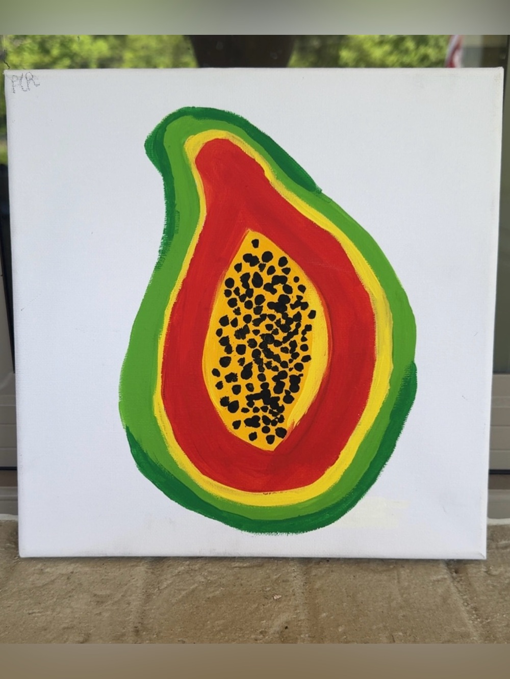 Preppy Papaya Minimalist Painting